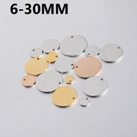 YWXS Vente en gros de plaques rondes en acier inoxydable poli miroir 6-30mm pour bijoux, colliers, accessoires, pendentifs DIY