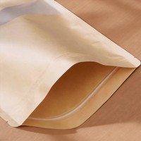 Emballage alimentaire personnalisé en papier kraft résistant à l'humidité : sac à fermeture éclair auto-scellant et autoportant.