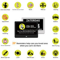 Remote Control Mudah Digunakan 7 "Kalender Jam Hari Digital dengan Bahasa Belanda Dementia Jam Alarm
