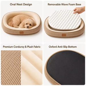 Couverture de lit pour chien et chat en mousse orthopédique douce personnalisée, lavable et économique avec fermeture éclair - Product Image 2