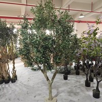 Bonsaï d'olivier détachable de 0,9 m à 2,4 m en pot en plastique, décoration de jardin et de maison, fausse verdure, arbres artificiels pour la remise des diplômes, plante artificielle