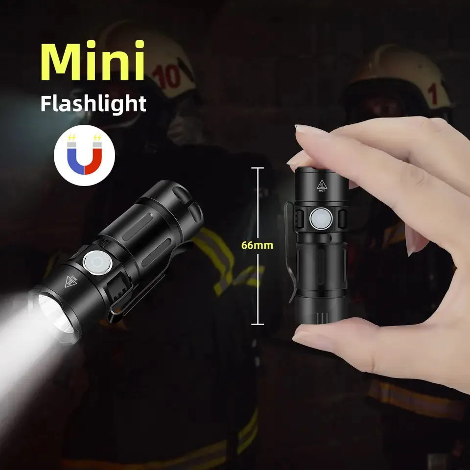 Helius Mini Portable Magnetic Usb Rechargeable High Power Camping Waterproof Long Range Lantern Led Flashlight