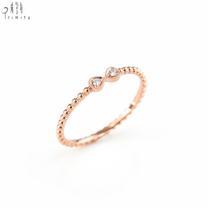 High Quality Wholesale Hand <b>Crafted</b> Vintage Design Bowknot Stackable <b>Ring</b> Jewelry Real Natural Diamond 18K Solid Rose Gold <b>Ring</b> - Product Image 3
