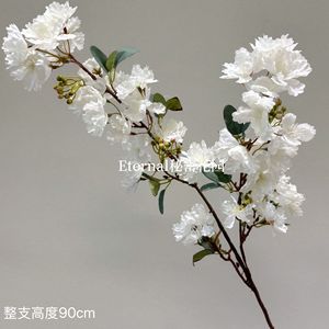 Fleurs artificielles blanches Secret Garden, branche unique, en plastique et soie, pour décoration de mariage et de maison, style Instagram - Product Image 3