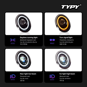 TYPY Nuovo Faro a LED Aggiornato Modificato Gruppo Ottico Completo per BMW <span class=keywords><strong>Mini</strong></span> R50 R52 <span class=keywords><strong>R53</strong></span> 2001-2007 con Indicatori di Direzione e Luci di Marcia Diurna - Product Image 3