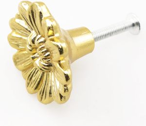 Pro Bamboo Kitchen PCS Zinc Alloy Floral <b>Drawer</b> Knobs Gold Finish X Inches Vintage Craft Decorative Single Hole Pulls For Dresse - Product Image 2