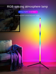 โคมไฟตั้งพื้น LED ทำจากสแตนเลสสตีลหรูหราทันสมัยมีเฉดสีเหลืองสำหรับตกแต่งห้องนอนห้องนั่งเล่น - Product Image 2