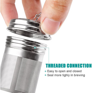 <span class=keywords><strong>Infuseur</strong></span> à thé en acier inoxydable 304 de nouvelle conception avec des trous extra fins et une chaîne allongée pour tasse - Product Image 3