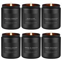 Lilin Kedelai Label Pribadi dalam Stoples Kaca Hitam Grosir Aroma Kustom Hadiah Pria MOQ Rendah Waktu Produksi Cepat Pabrik OEM ODM