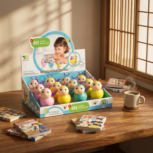 Jouet à remonter en plastique en forme d'abeille sauteuse, insecte de dessin animé, jouet coulissant et marcheur pour les enfants de 2 à 4 ans, cadeau promotionnel - Product Image 1