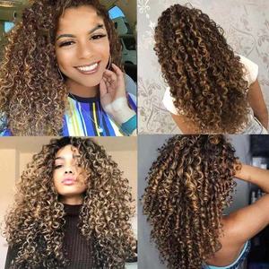 Européen américain africain cheveux longs bouclés femmes synthétique haute température fibre moelleux petites boucles <span class=keywords><strong>Afro</strong></span> <span class=keywords><strong>coiffure</strong></span> naturel doux - Product Image 1