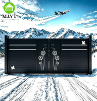 Portails battants sur mesure en alliage d'aluminium minimaliste, portails d'entrée haut de gamme pour villas, écologiques, avec revêtement poudré et couleur personnalisée