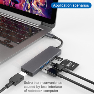 Adaptador 5 en 1 Tipo-C, Estación de Conexión Multifuncional, Hd Mi USB3.0*2 TF/SD, Hub para Computadora Portátil - Product Image 4