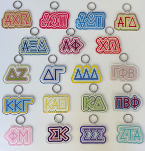 Portachiavi in Acrilico Colorato per Confraternite, Personalizzato con Lettere Greche, Regalo Ispirato alle Confraternite - Product Image 1