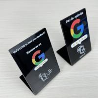 Base Inteligente de PVC Acrílico Programable NFC RFID con Forma y Tamaño Personalizados, con Código QR Impreso para Reseñas de Google