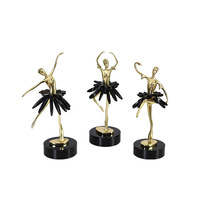 Décoration de salon pour entrée de mariage, figurine de danseuse, ornement en cuivre de filles de ballet