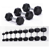 Haltères hexagonaux en caoutchouc SP avec noyau en acier, noirs, de 5 kg à 50 kg, ensemble d'haltères pour la remise en forme à domicile, la musculation, la marque sportive