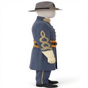 <b>Men's</b> Historical Uniform Set Frock Coat Double Breasted Woolen <b>Overcoat</b> Embroidered Style <b>Winter</b> - Product Image 3