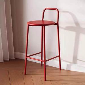 <span class=keywords><strong>Chaise</strong></span> <span class=keywords><strong>de</strong></span> <span class=keywords><strong>bar</strong></span> en fer <span class=keywords><strong>de</strong></span> style nordique moderne et minimaliste, luxe léger, avec dossier, populaire pour les bars, tabouret haut d'extérieur sans accoudoirs - Product Image 1