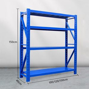 Étagères de rangement en acier multi-niveaux, surface revêtue de poudre anti-corrosion, assemblage par vis - 8 niveaux, rangement domestique - Product Image 3