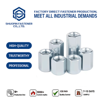 Écrou hexagonal long M8 M10 en acier au carbone DIN 6334 zingué, pour équipement d'automatisation, rayonnages d'entrepôt, supports de conduits CVC, ligne de production