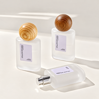 F087A 30ml 50ml Flacon de parfum en verre givré de luxe, flacon de parfum vide, flacon vaporisateur rechargeable, atomiseur de parfum