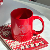 Vente en gros de tasses à café en céramique rouge, tasses à lait pour le petit-déjeuner, 350 ml, tasses en porcelaine, tasses à café en céramique pour cadeau, logo personnalisé, tasse à café