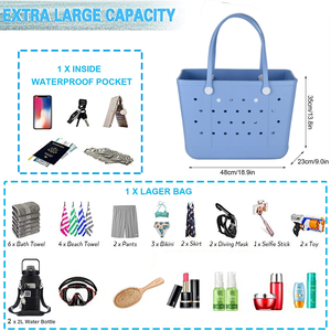 Sac de plage grande capacité pour femme, en EVA léger, personnalisable avec logo, imperméable et lavable, idéal pour le shopping – Vente en gros - Product Image 4