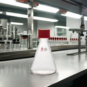 Frasco Erlenmeyer de vidrio borosilicato con cubierta de tornillo 100mL 250ml 500ml <span class=keywords><strong>1000ml</strong></span> Frasco cónico de capacidad con cubierta de rosca externa - Product Image 6