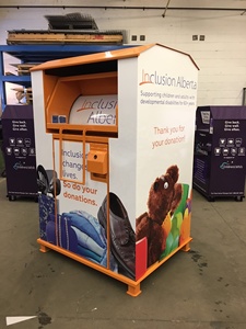 Boîtes de recyclage <span class=keywords><strong>pas</strong></span> <span class=keywords><strong>cher</strong></span> taille personnalisée Collection de vêtements grand volume de vêtements poubelle de don - Product Image 5