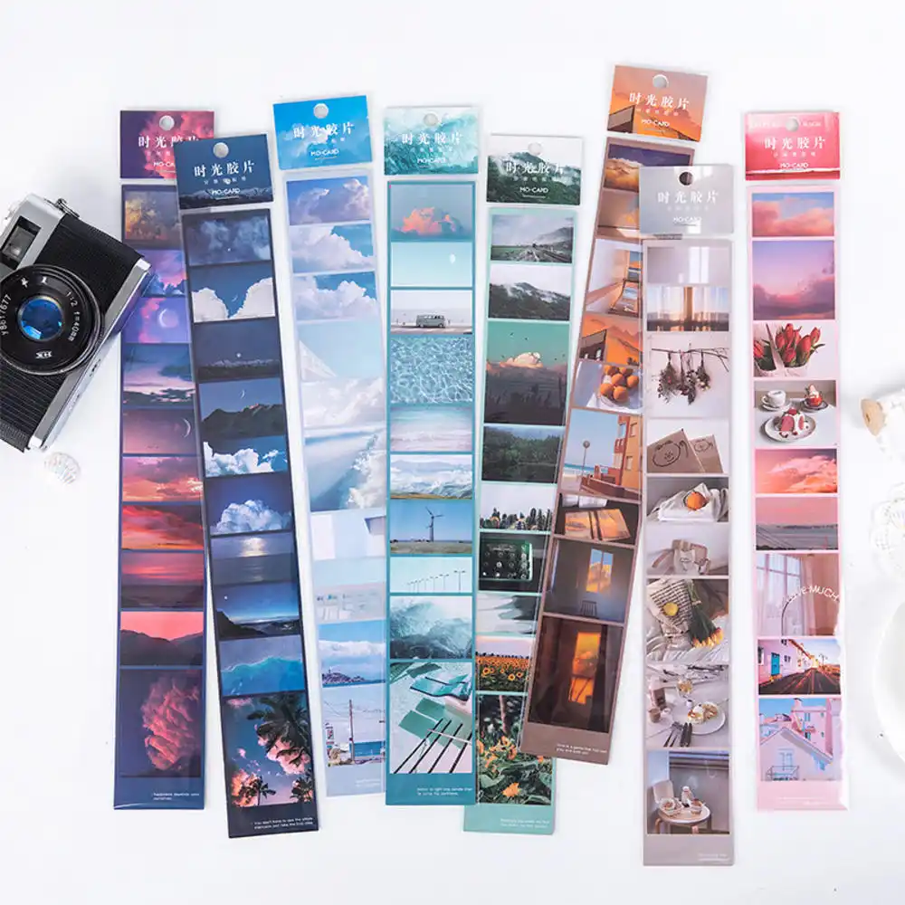 Adesivo de filme série adesiva, etiqueta estética céu fantasia tempo de férias jornada de memória decoração de pet material de máscara fitas adesivas