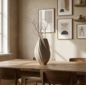 Nuevo Jarrón de Cerámica Nórdico Ligero de Primera Calidad con Forma 3D para Flores Secas, Decoración Minimalista Rústica para el Hogar y la Casa de Huéspedes - Product Image 4