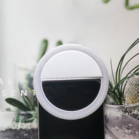Lampu Selfie Ring LED Portabel Bahan ABS Tahan Air dengan Logo Kustom Grosir untuk Ponsel