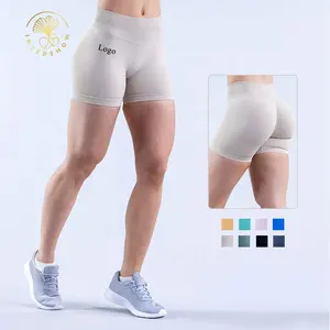 批发白色空白锻炼运动主动穿无缝提臀运动健身加大码女式健身房瑜伽短裤