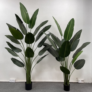 Palmier du voyageur artificiel en soie de qualité supérieure, plante décorative d'intérieur réaliste - Product Image 3