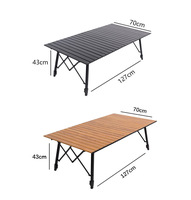 ENJOY Meubles d'extérieur, table et chaises pliantes en alliage d'aluminium réglables en hauteur, portables, pour pique-nique et camping