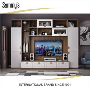 Mobile TV Contemporaneo in Legno per Soggiorno con Ampia Capacità di Archiviazione e Ripiani Regolabili - Product Image 6