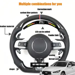 Per Infiniti G37 G25 Q50 Q60 Q70 motivi Auto accessori interni personalizzati volante in fibra di carbonio