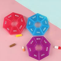Boîte à pilules en plastique, organiseur de rangement pour vitamines, conteneur à médicaments pour les voyages, couleur bonbon, PP MEMOSAN BS0298J