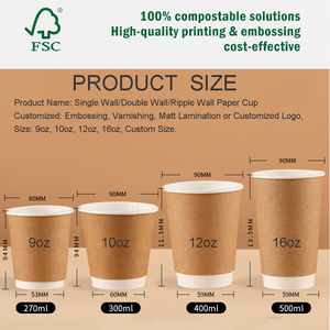 Wholesale 8Oz 12Oz 16Oz 10Oz <b>Disposable</b> Paper <b>Cups</b> Customized Hot Coffee Double Wall Paper <b>Cups</b> With Lids for Hot Drinks - Product Image 3