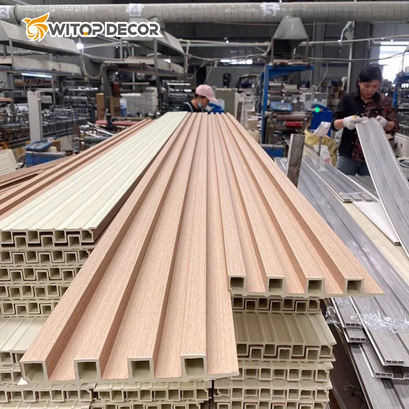 Fluted Interior Design 3D Wall Decor Siding Plank Sandwich Board Solid Slats Timber Wooden Cladding Products Plank Panel