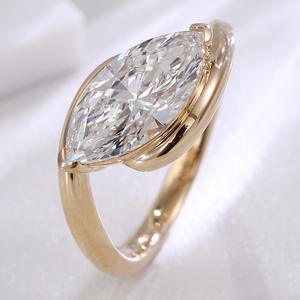 18K Massief Goud Gia Gecertificeerd Lab Gekweekt <span class=keywords><strong>1.5</strong></span> Karaat Vs1 E-Color Onberispelijke Diamanten Ring Vrouwen Verloving Bruiloft Snel Aangepaste Ring - Product Image 2