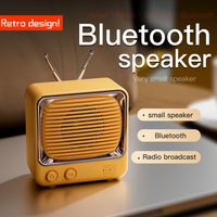 Haut-parleur sans fil Bluetooth DW02 de style mini-téléviseur rétro avec son stéréo clair, design vintage portable, pour la maison, le bureau et les voyages