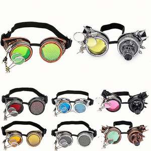 Gafas de Sol Steampunk Redondas con Lupa, Estilo Punk Retro para Hombre y Mujer, Venta al Por Mayor - Product Image 1