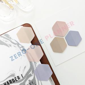 Tùy chỉnh hình lục giác hình trong suốt mờ dính Lưu ý vật nuôi rõ ràng Memo Pad kế hoạch tối giản màu pastel - Product Image 1