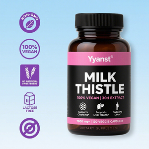 Cápsulas de extracto de cardo de leche para limpieza de hígado vegano OEM/ODM, metabolismo del alcohol, promueve la desintoxicación, cápsulas de cardo de leche - Product Image 5