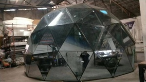 Dôme géodésique isolé en verre bleu creux de 4m, 5m, 10m avec porte et fenêtre en verre, tente igloo transparente, gazebo en verre - Product Image 5