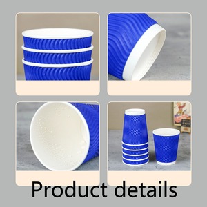 Gelas Ripple Wall dengan Tutup dan Sedotan, Gelas Kertas Kopi dengan Insulasi Panas - Product Image 4