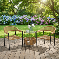 Ensemble de chaises de salle à manger et table à thé en aluminium, style moderne et minimaliste, avec dossier, mobilier décontracté et créatif pour la maison