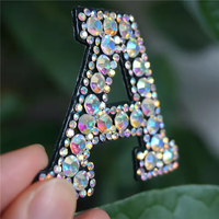 Vente en gros Coudre sur Bling Lettre Strass Patchs Perlés Applique Patches pour Vêtements
